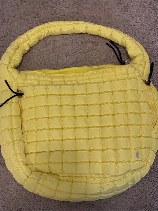 Free People Handbags - Free People Yellow Quilted Shoulder Bag